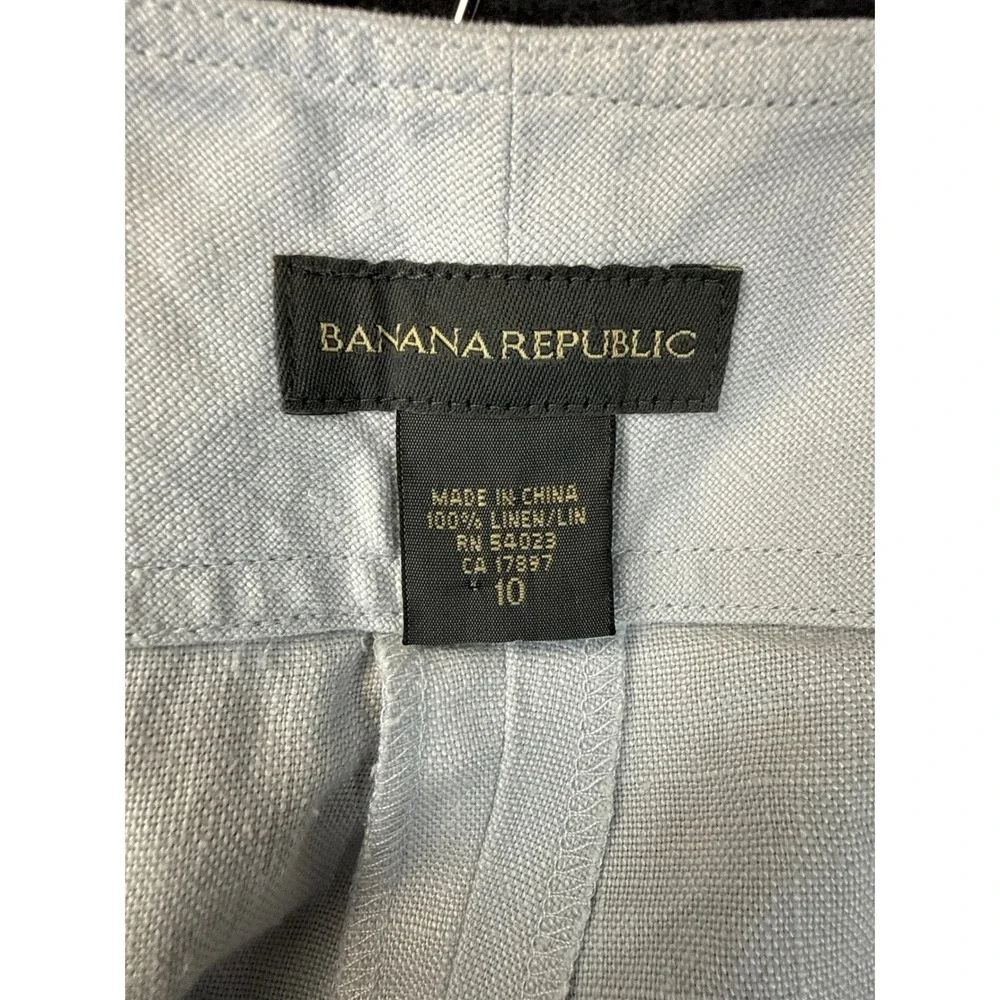 Banana Republic Linen Pants Women 10 Ankle Resortwear Wide Leg Trousers Vacation